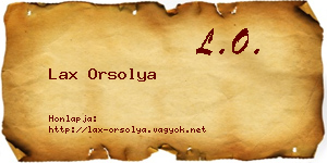 Lax Orsolya névjegykártya