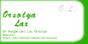 orsolya lax business card